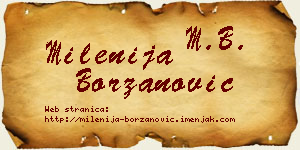 Milenija Borzanović vizit kartica